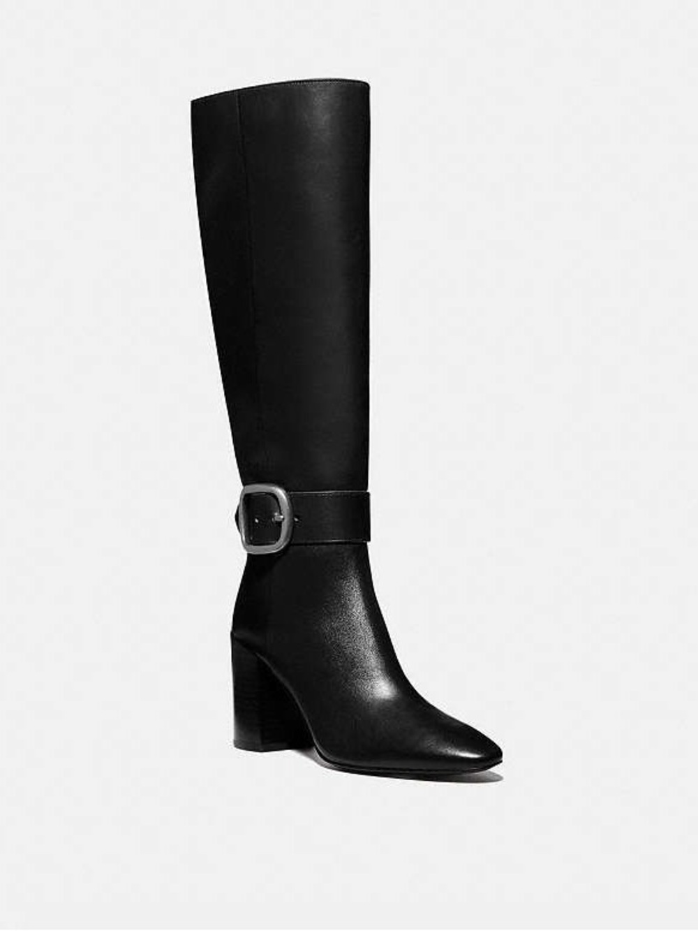 Coach Soho Buckle Leather Knee High Boots Evelyn Buckle Boots Black | G4435 - Picture 5 of 16